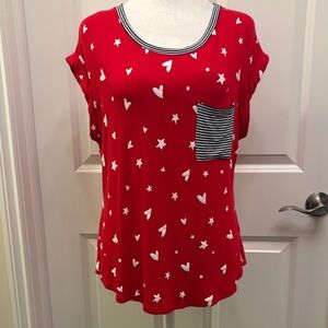 NOBO Red Heart Sleeveless Women's Top XL